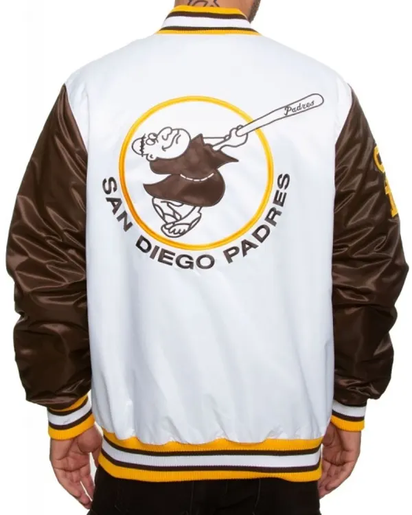 Buy San Diego Padres Brown and White Bomber Jacket