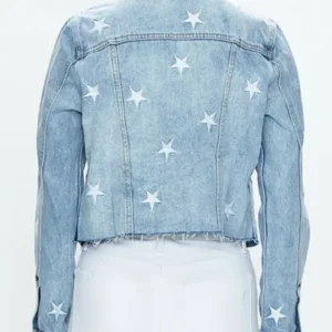 Buy Thunder Rosa AEW Dynamite 2024 Melissa Cervantes Embroidered Blue Denim Jacket For Sale