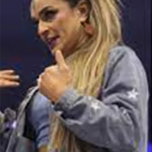 Buy Thunder Rosa AEW Dynamite 2024 Melissa Cervantes Embroidered Blue Denim Jacket For Sale Men And Women