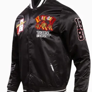 Buy Tuskegee University Homecoming Rib Full Snap Satin Jacket For Sale Men And Women
