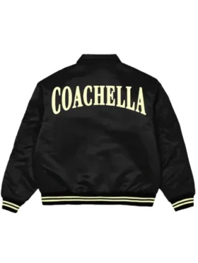 Coachella 2024 Black Varsity Bomber Jacket