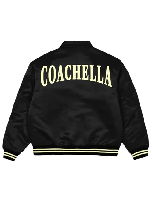Coachella 2024 Black Varsity Bomber Jacket