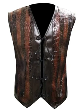 Crocodile Dundee Paul Hogan Leather Jacket Back