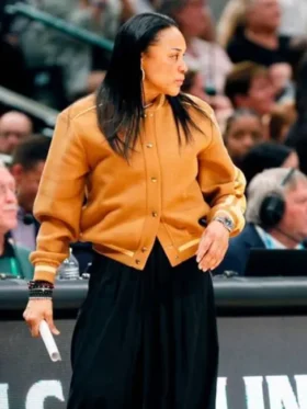 Dawn Staley LV Brown Varsity Jacket