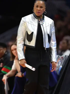 Dawn Staley NCAA 2024 Silver Cropped Jacket