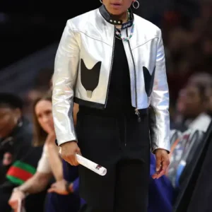 Dawn Staley NCAA 2024 Silver Cropped Jacket
