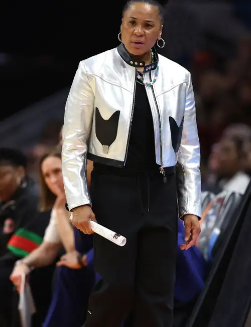 Dawn Staley NCAA 2024 Silver Cropped Jacket