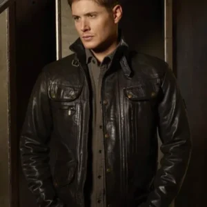 Dean Winchester Supernatural Black Leather Jacket 