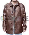 Dean Winchester Supernatural Brown Leather Jacket front open