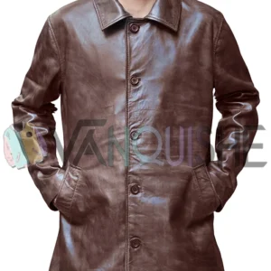 Dean Winchester Supernatural Brown Leather Jacket frontt