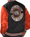 Detroit Bad Boys Black and Orange Satin Varsity Jacket On Sale