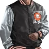 Detroit Bad Boys Snap Tab Black and Gray Varsity Jacket