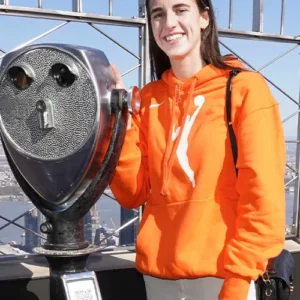 Empire State Building Caitlin Clark Orange Hoodie