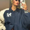 Hailey Bieber 2024 Coachella NY Oversize Varsity Jacket