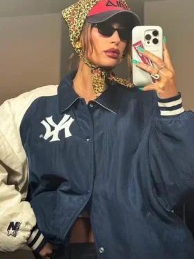 Hailey Bieber 2024 Coachella NY Oversize Varsity Jacket