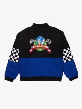 Hedgehog Checkered Racing Jacket Backside