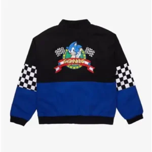 Hedgehog Checkered Racing Jacket Backside