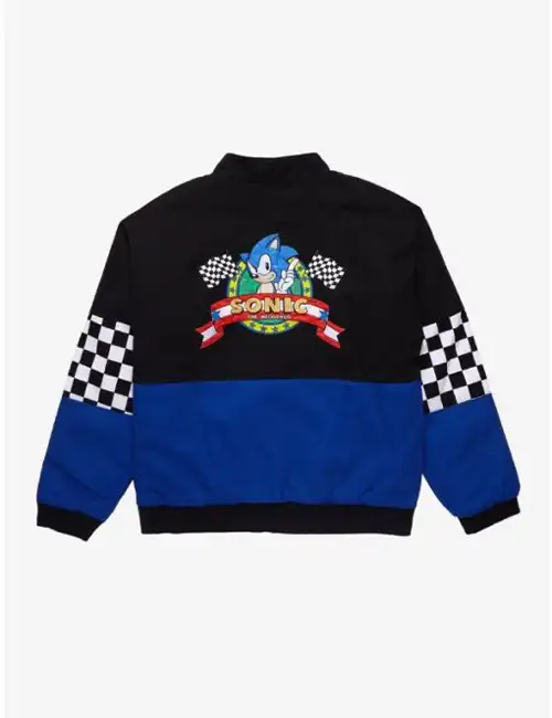 Hedgehog Checkered Racing Jacket Backside