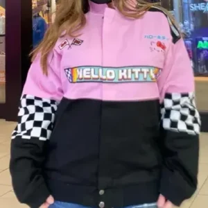 Hello Kitty Black and Pink Racer Jacket