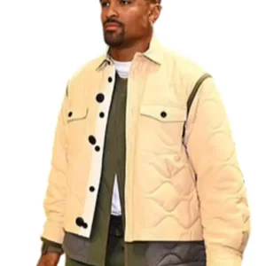 Jalen Hurts NCAA Final Four Tournament 2024 Off-White Quilted Jacket For Sale