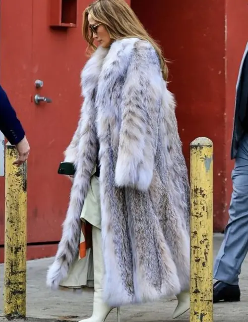 Jennifer Lopez Fur Long Coat