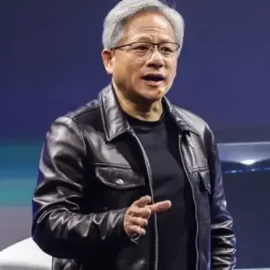 Jensen Huang Black Leather Jacket