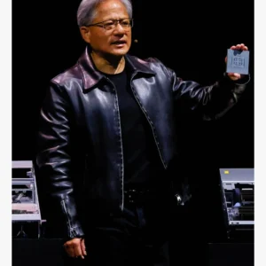 Jensen Huang Smooth Lines Black Jacket