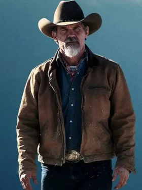 Josh Brolin Outer Range 2024 Brown Cotton Jacket