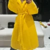 Kim Kardashian Yellow Trench Coat