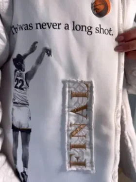 Kristin Juszczyk Caitlin Clark White Satin Jacket