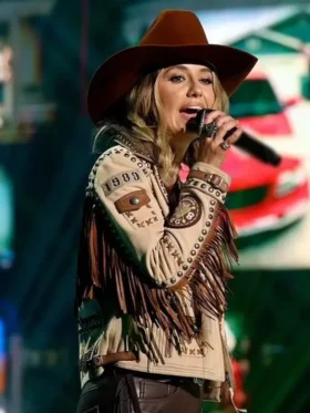 Lainey Wilson CMT 2024 Music Awards Fringe Leather Jacket