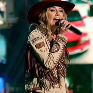Lainey Wilson CMT 2024 Music Awards Fringe Leather Jacket