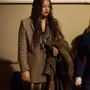 Lydia West Big Mood Houndstooth Tweed Coat scaled