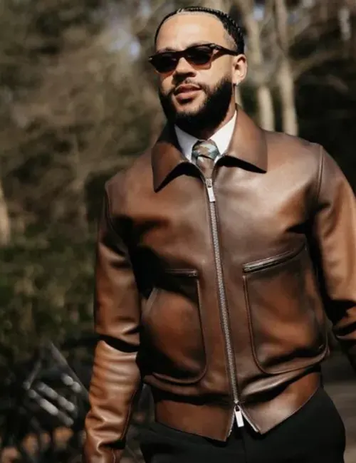 Mem­phis De­pay Brown Leather Jacket