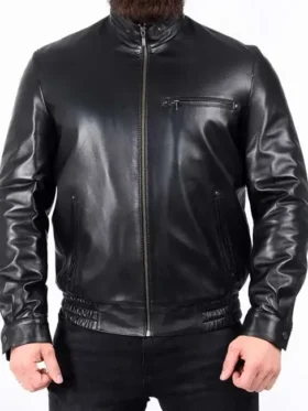 Men Black Classic Leather Motorcycle Jacket
