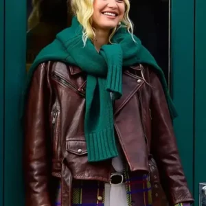 NYC Gigi Hadid Brown Leather Jacket