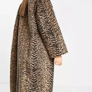 Nicola Coughlan Big Mood Tiger Print Long Coat