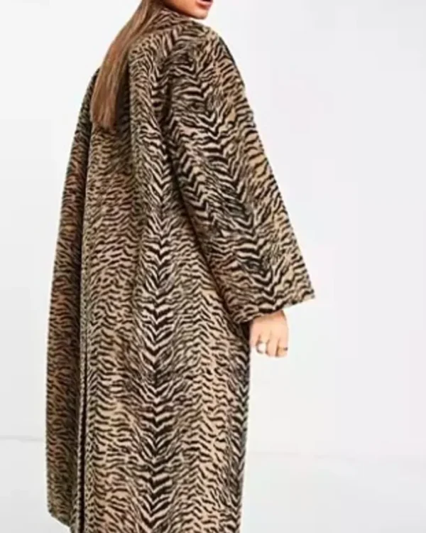 Nicola Coughlan Big Mood Tiger Print Long Coat