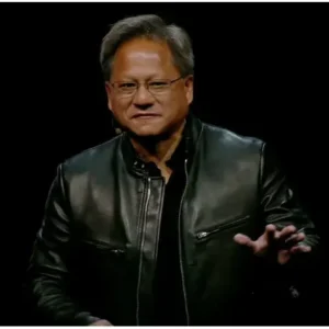 Nvidia CEO Jensen Huang Black Leather Jacket