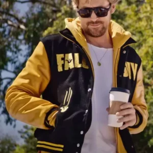 Order Ryan Gosling The Fall Guy Yellow and Black Varsity Jacket