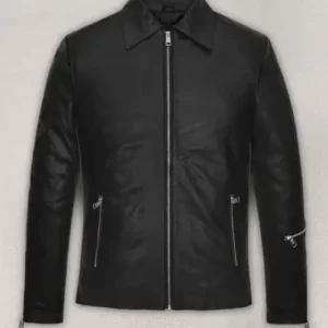 Plain Jensen Huang Leather Jacket
