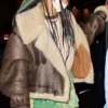 Rihanna Brown Shearling Jacket
