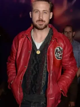 Ryan Gosling San Sebastian Film Festival Red Leather Jacket