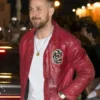 Ryan Gosling San Sebastian Film Festival Red Leather Jacket For Men