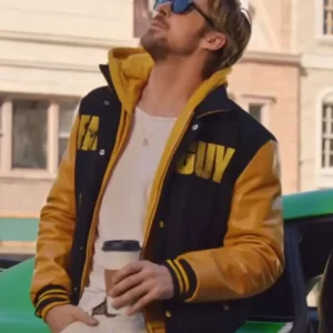 Ryan Gosling The Fall Guy Yellow and Black Varsity Jacket
