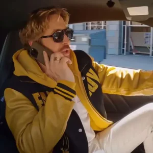 Ryan Gosling The Fall Guy Yellow and Black Varsity Jacket On Sale