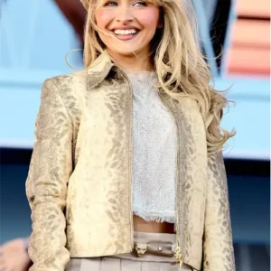 Sabrina Carpenter Neon Carnival 2024 Coachella Leather Jacket