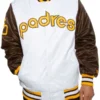 San Diego Padres Brown and White Bomber Jacket