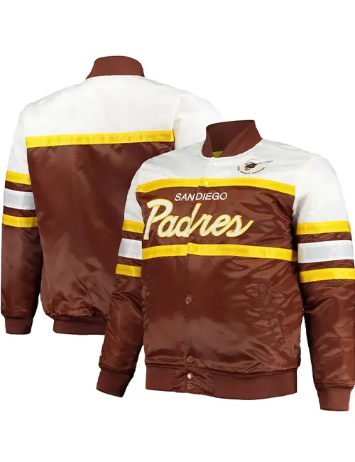 San Diego Padres Coaches Satin Varsity Jacket For Sale