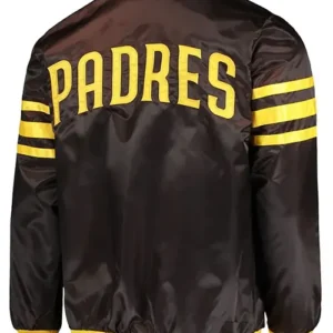 San Diego Padres Full Zip Brown Bomber Jacket Backside